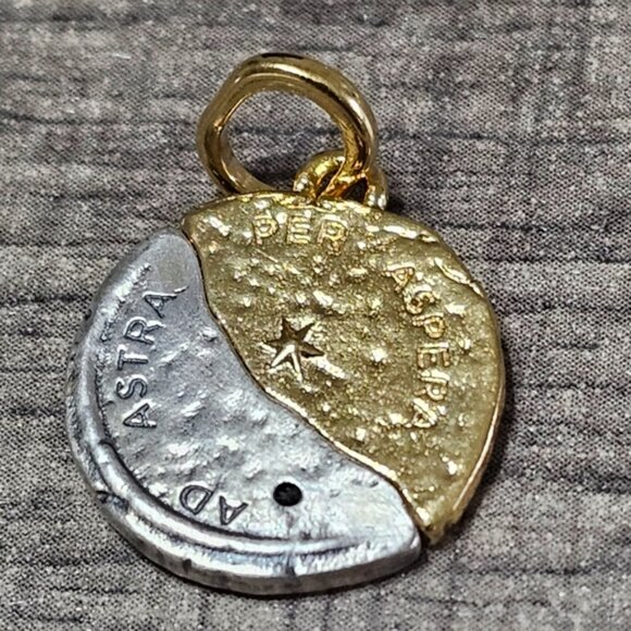 Authentic Pandora Sun and Moon Medallion CharmSterling silver, 14k gold plating - Picture 3 of 3